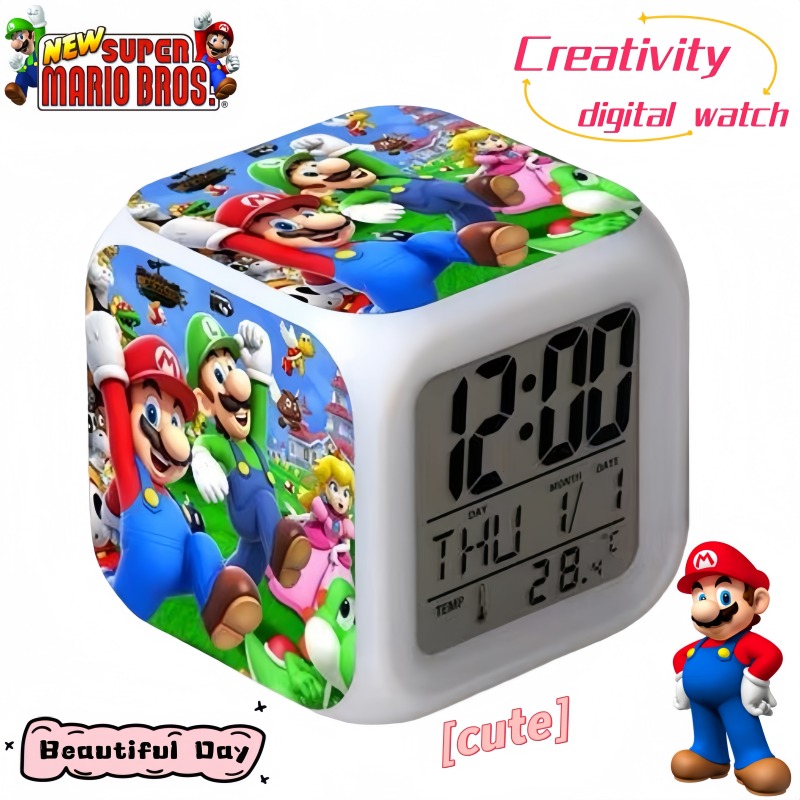 Electronics Stuff - Super Mario Alarm Clock Cute Cartoon