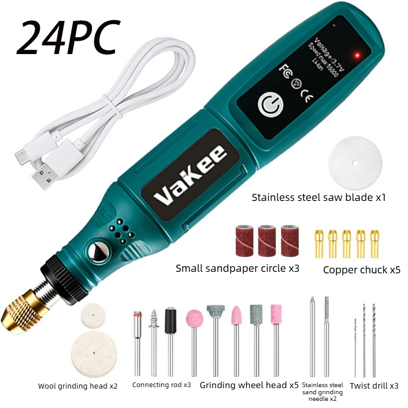 Electro Gadgets - Vakee Mini Cordless Electric Grinder Pen,