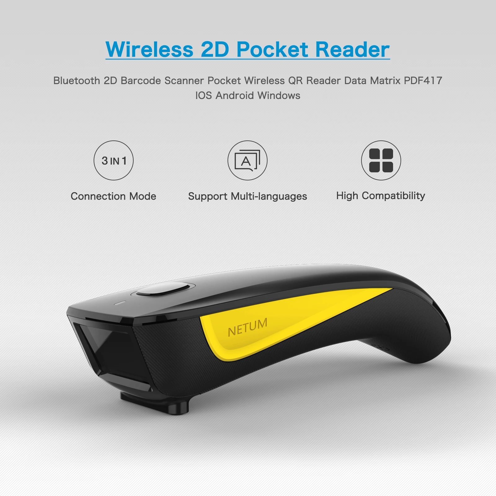NETUM C750 Bluetooth 2D Barcod – Barcode Scanner Wireless recenzja i cena