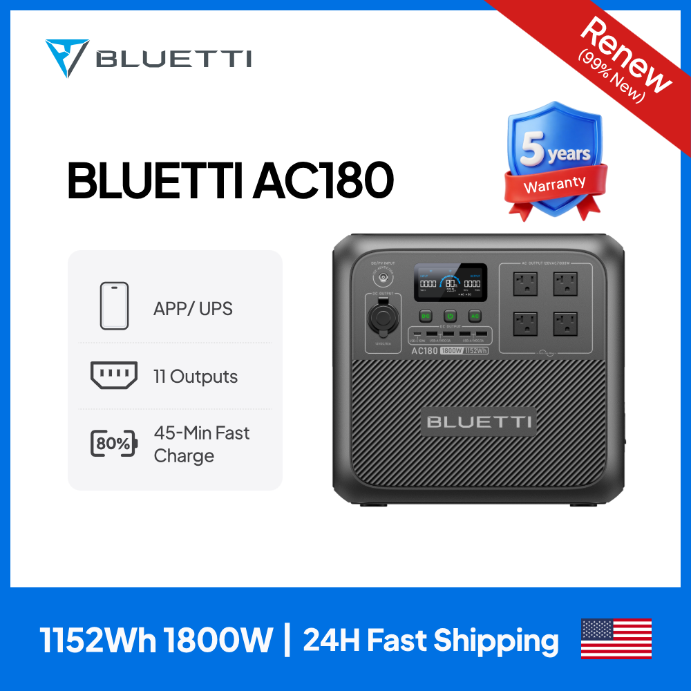 【RENEW】BLUETTI AC180 Solar Por – Solar Powered Charger recenzja i cena