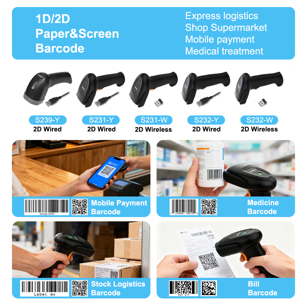 2D 1D Handheld Wireless Barcod – Barcode Scanner Wireless recenzja i cena