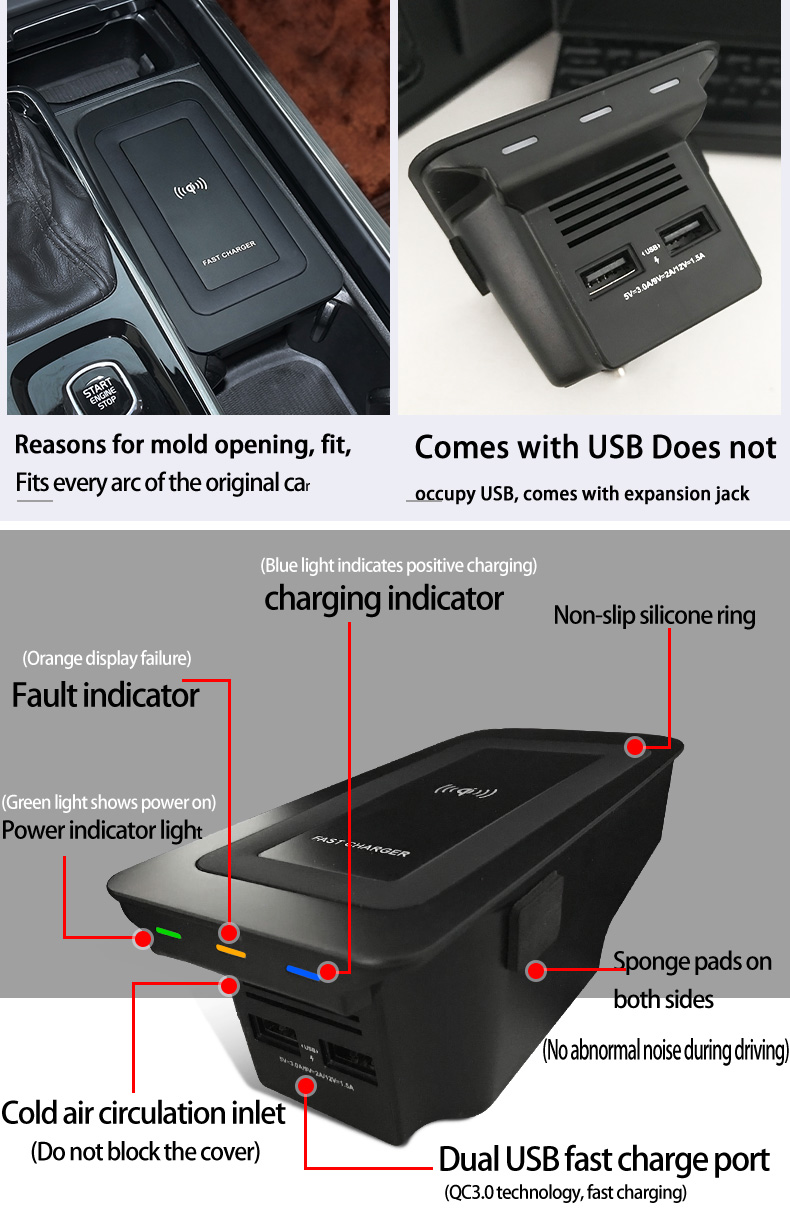 15w Wireless Charger for Volvo – Wireless Phone Charger Pad recenzja i cena