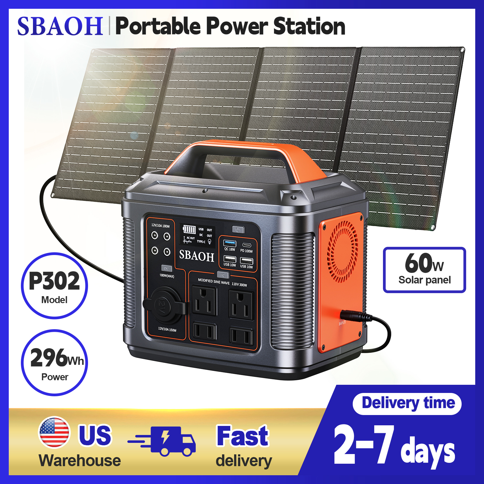 300W Portable Power Station, 2 – Solar Powered Charger recenzja i cena