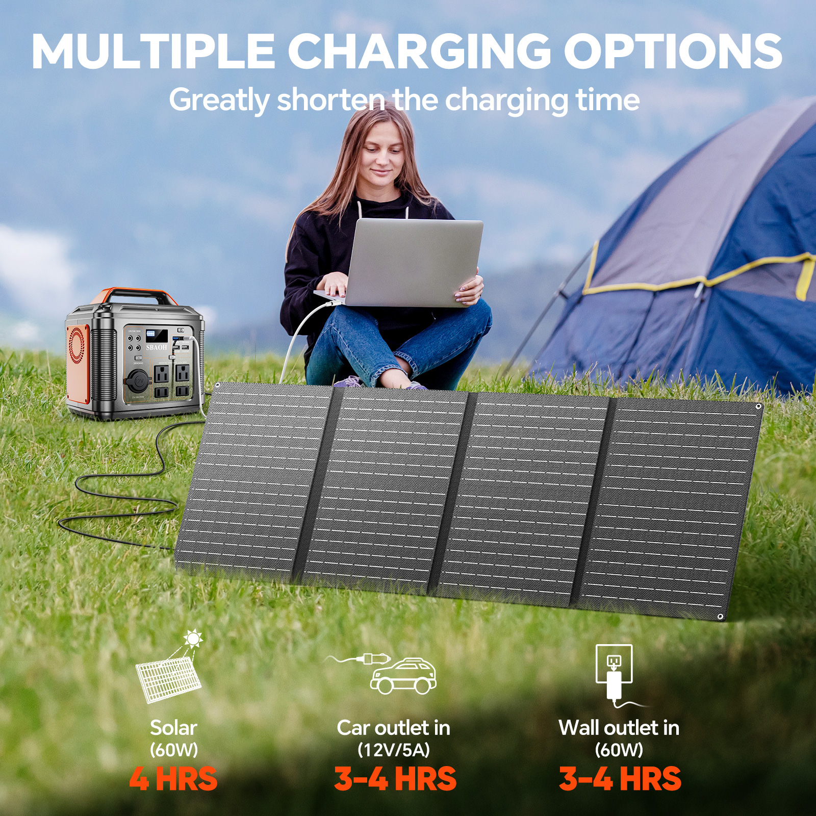 300W Portable Power Station, 2 – Solar Powered Charger recenzja i cena