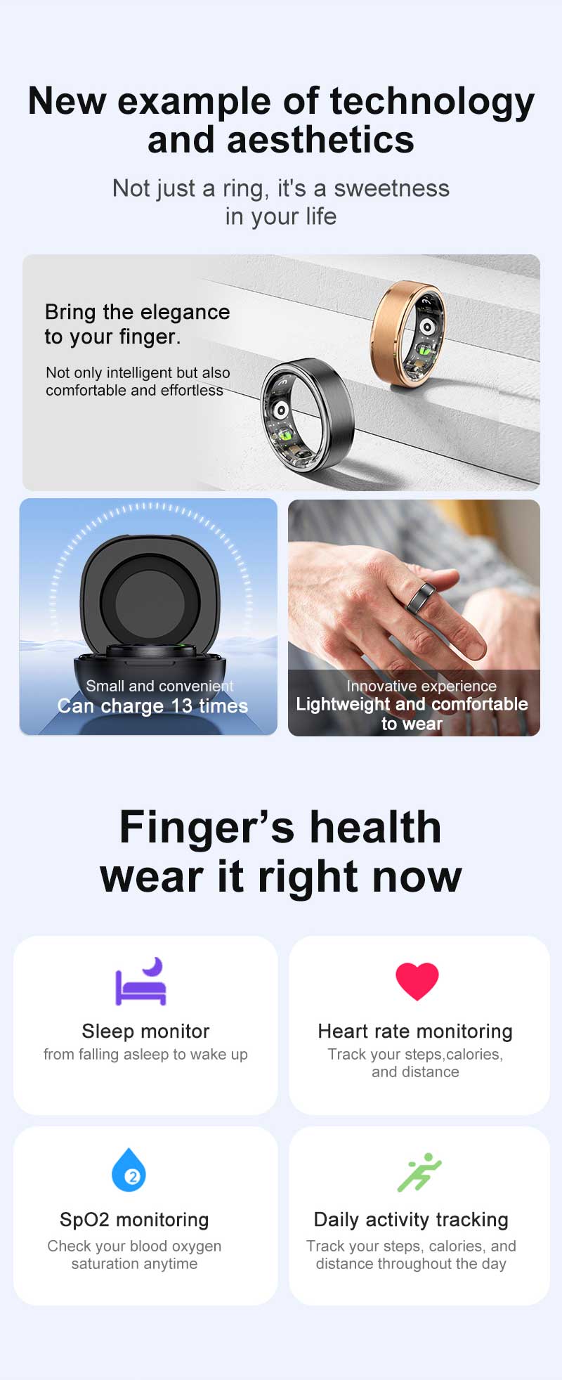 R03 Smart Ring Men Women With  – Smart Ring Health recenzja i cena