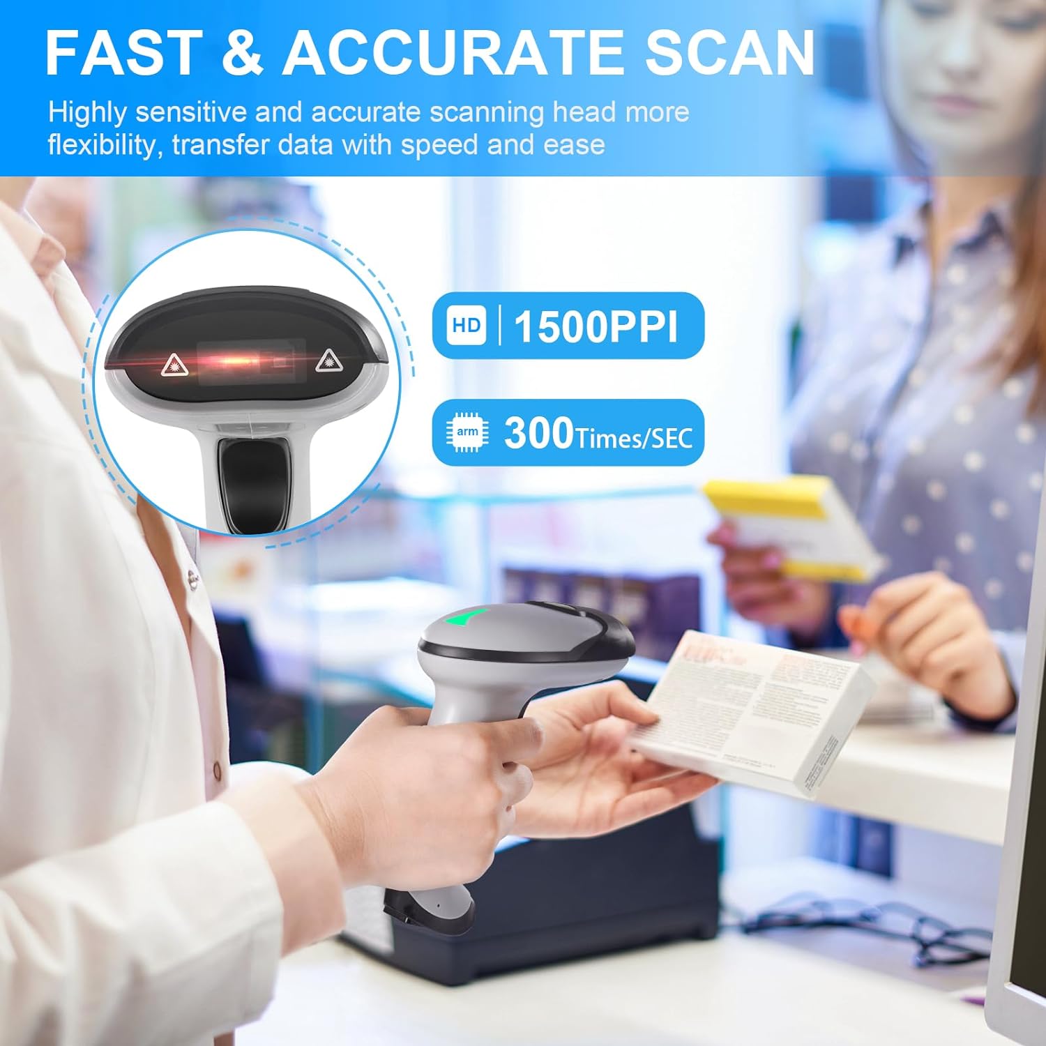 JRHC Wireless Barcode Scanner  – Barcode Scanner Wireless recenzja i cena
